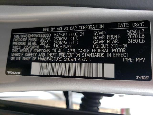 2016 VOLVO V60 CROSS YV4612HM3G1008203