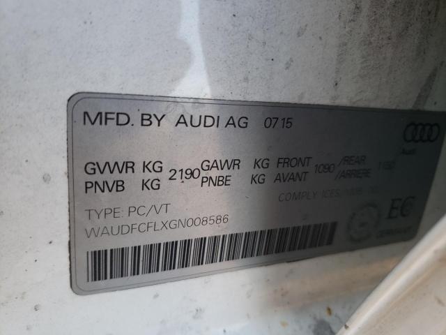 2016 AUDI A4 KOMFORT WAUDFCFLXGN008586