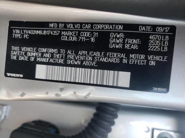 2018 VOLVO S60 PLATIN LYV402HM8JB174357