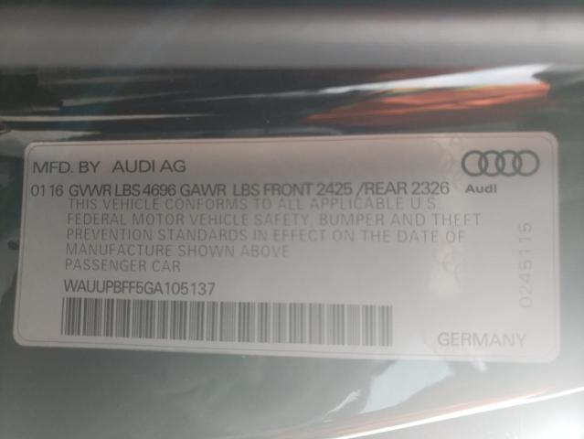 2016 AUDI A3 E-TRON WAUUPBFF5GA105137