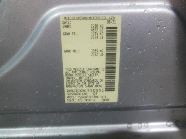 2022 NISSAN LEAF SV PL 1N4BZ1CV2NC550551