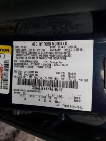 2017 LINCOLN MKZ RESERV 3LN6L5F9XHR610709