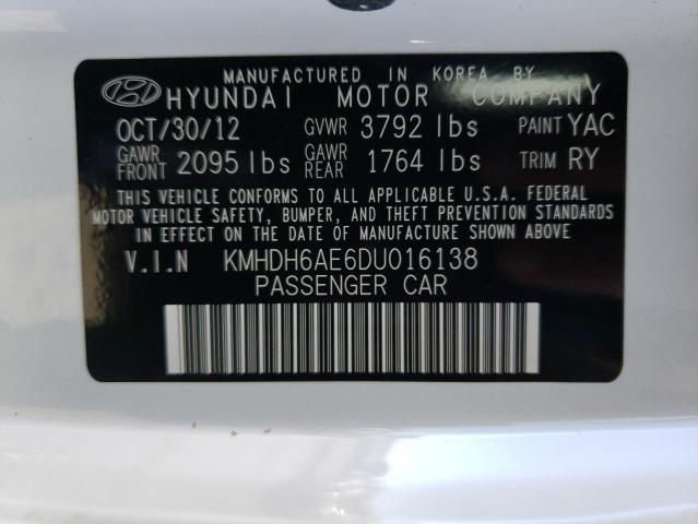 2013 HYUNDAI ELANTRA CO KMHDH6AE6DU016138