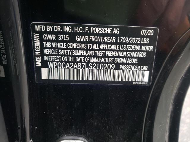 2020 PORSCHE BOXSTER BA WP0CA2A87LS210209