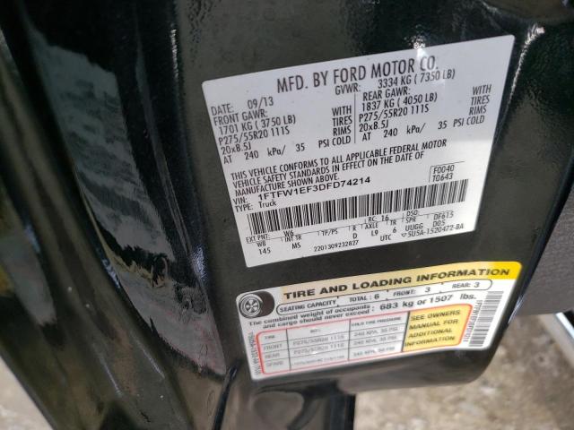 2013 FORD F150 SUPER - 1FTFW1EF3DFD74214