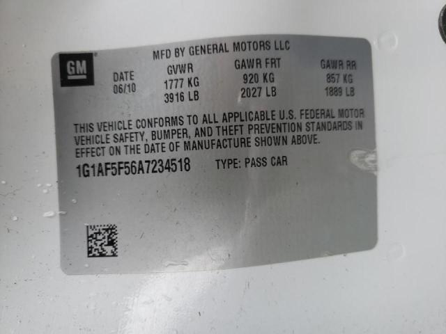 2010 CHEVROLET COBALT 2LT 1G1AF5F56A7234518