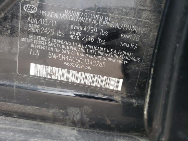 2012 HYUNDAI SONATA GLS 5NPEB4AC5CH348285