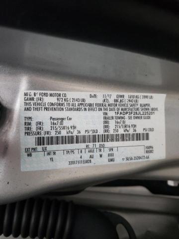 1FADP3F28JL225201 Ford Focus Se 2018. Фото: 9