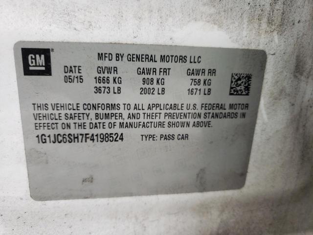 1G1JC6SH7F4198524 Chevrolet Sonic Lt 2015. Фото: 9
