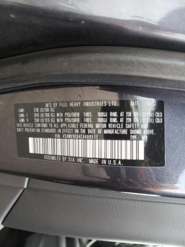 2012 SUBARU TRIBECA LI 4S4WX9KD4C4400517