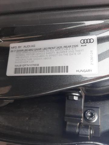 2017 AUDI S3 PREMIUM WAUB1GFF7H1079938