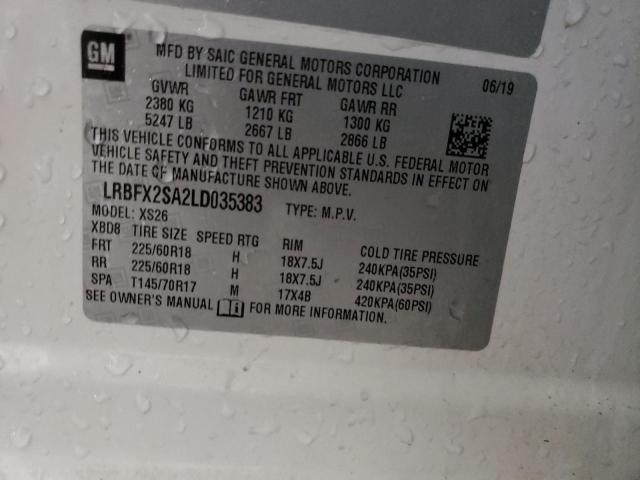 2020 BUICK ENVISION E LRBFX2SA2LD035383