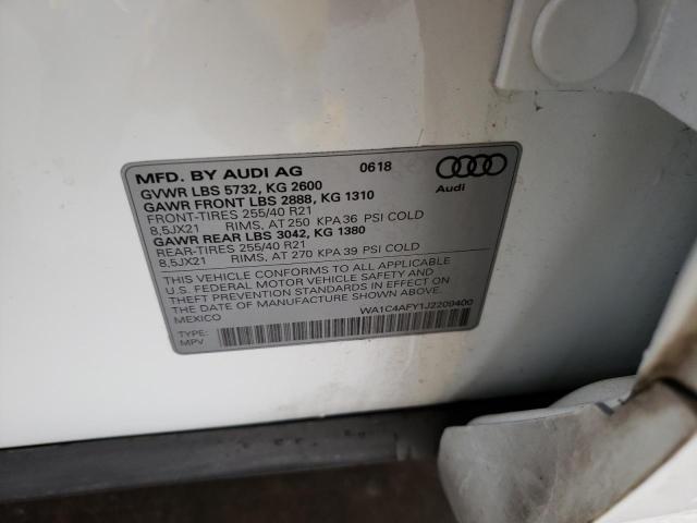 2018 AUDI SQ5 PRESTI WA1C4AFY1J2209400