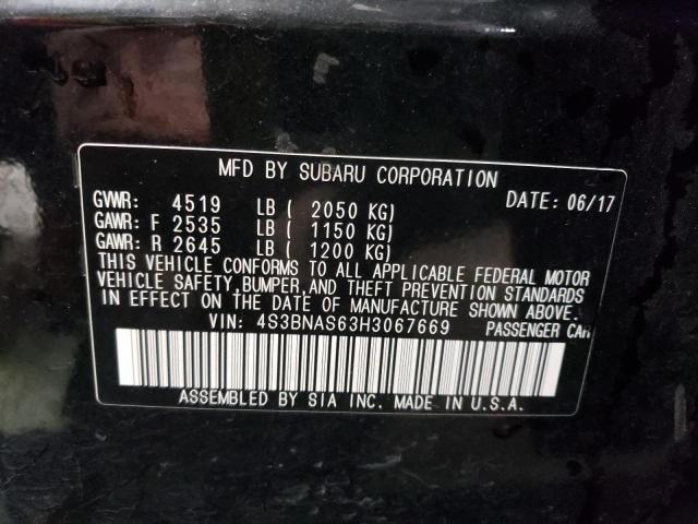 2017 SUBARU LEGACY SPO 4S3BNAS63H3067669