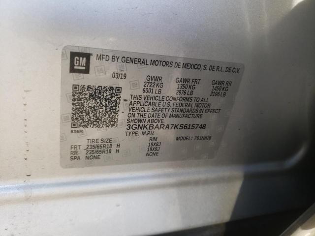2019 CHEVROLET BLAZER L 3GNKBARA7KS615748