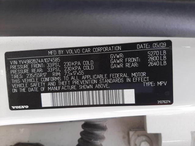 2010 VOLVO XC70 3.2 YV4982BZ4A1074585