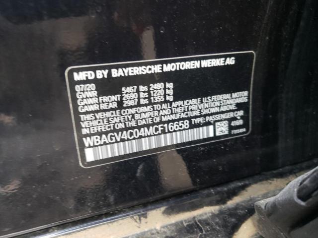 2021 BMW 840XI WBAGV4C04MCF16658