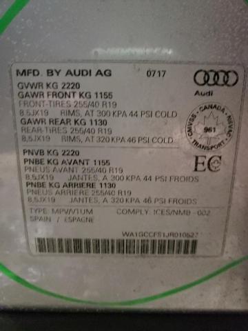 2018 AUDI Q3 TECHNIK WA1GCCFS1JR010527