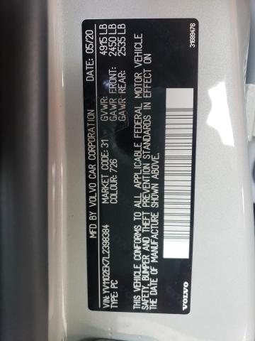 2020 VOLVO V60 T5 MOM YV1102EK7L2398384