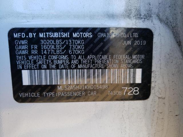 2019 MITSUBISHI MIRAGE LE ML32A5HJ1KH015498