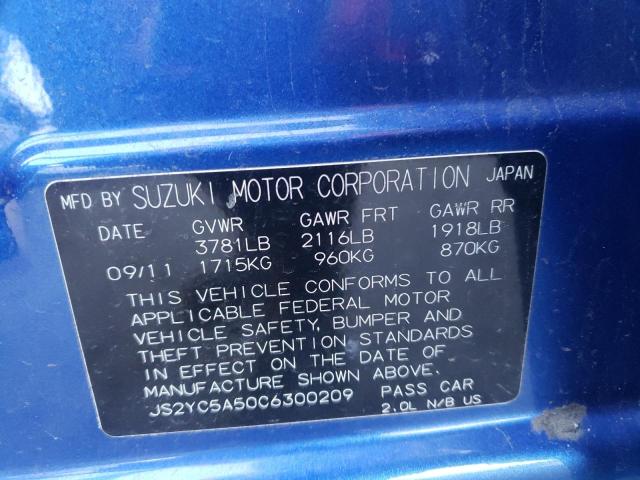 2012 SUZUKI SX4 SPORT JS2YC5A50C6300209
