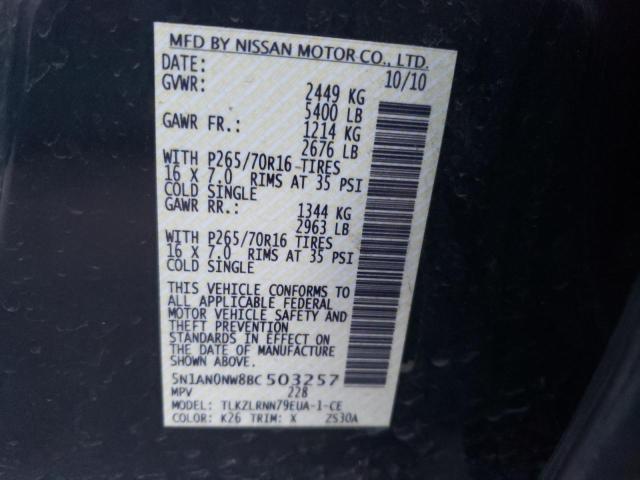 2011 NISSAN XTERRA OFF 5N1AN0NW8BC503257