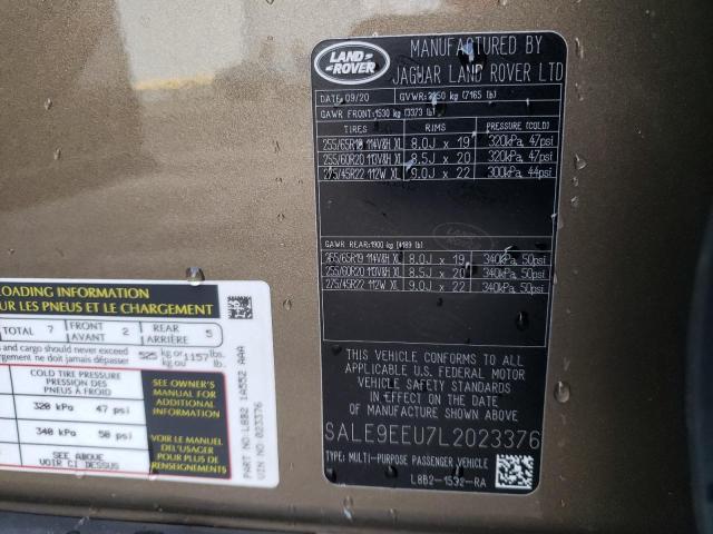 2020 LAND ROVER DEFENDER 1 SALE9EEU7L2023376