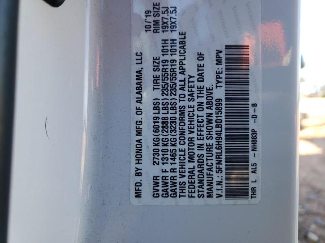 2020 HONDA ODYSSEY EL 5FNRL6H94LB015899