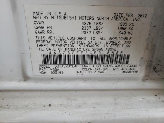 2012 MITSUBISHI GALANT FE 4A32B2FF3CE016885