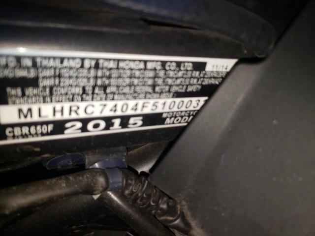 2015 HONDA CBR650 F - MLHRC7404F5100032
