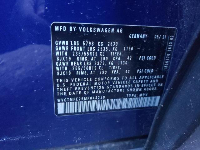 2021 VOLKSWAGEN ID.4 PRO S WVGTMPE25MP044220