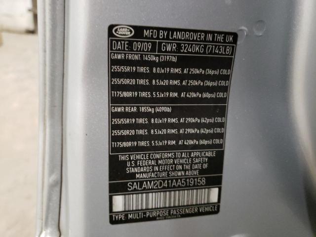 2010 LAND ROVER LR4 HSE PL SALAM2D41AA519158