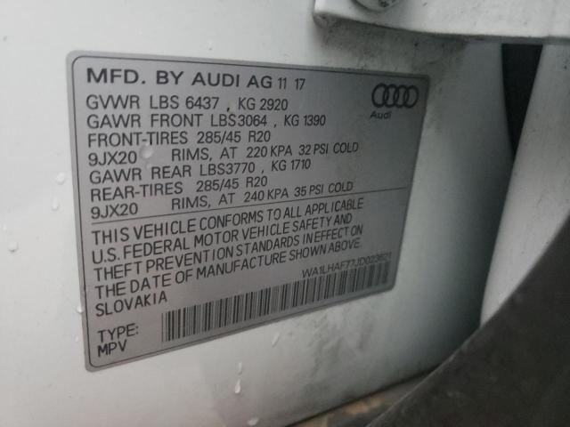 VIN WA1LHAF77JD023621 2018 Audi Q7, Premium Plus no.10