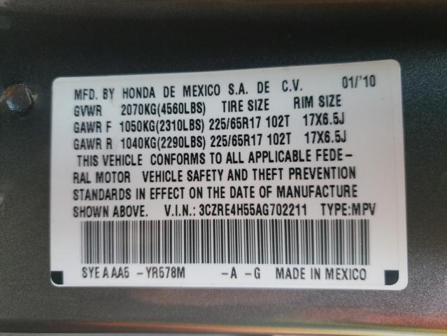 2010 HONDA CRV 4X4 3CZRE4H55AG702211