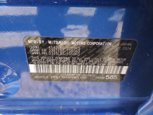 2015 MITSUBISHI LANCER EVO JA32W8FV8FU007920