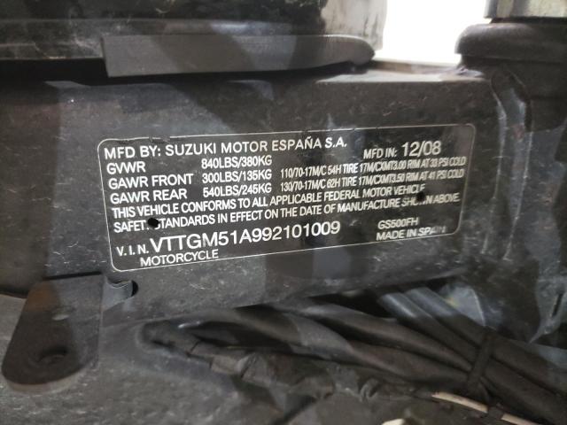 2009 SUZUKI GS500 VTTGM51A992101009