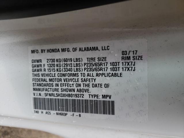 2017 HONDA ODYSSEY SE 5FNRL5H3XHB019372