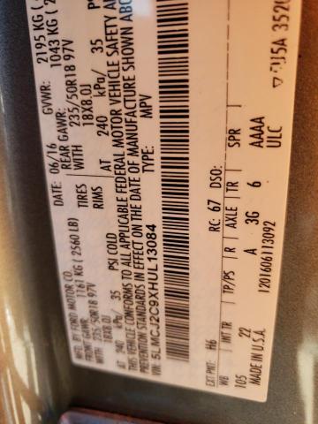 2017 LINCOLN MKC SELECT 5LMCJ2C9XHUL13084
