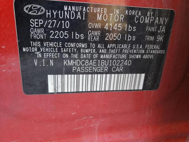 2011 HYUNDAI ELANTRA TO KMHDC8AE1BU102240