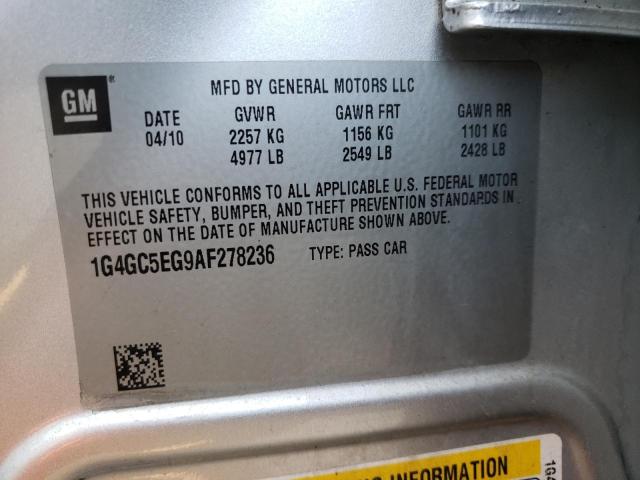 2010 BUICK LACROSSE C 1G4GC5EG9AF278236