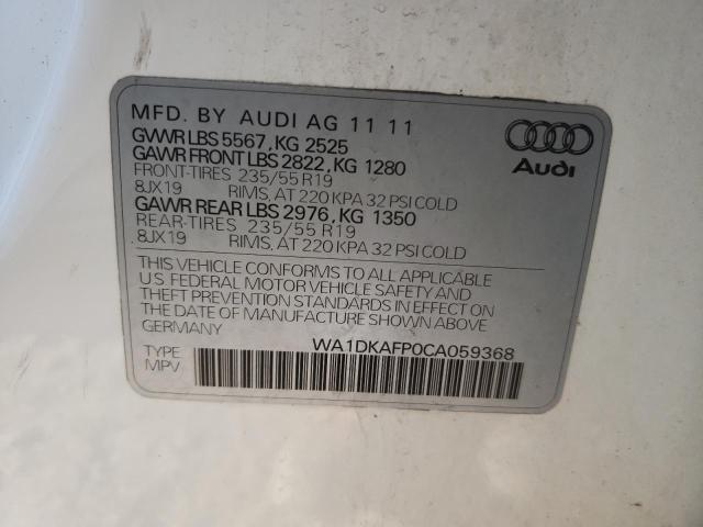 2012 AUDI Q5 WA1DKAFP0CA059368
