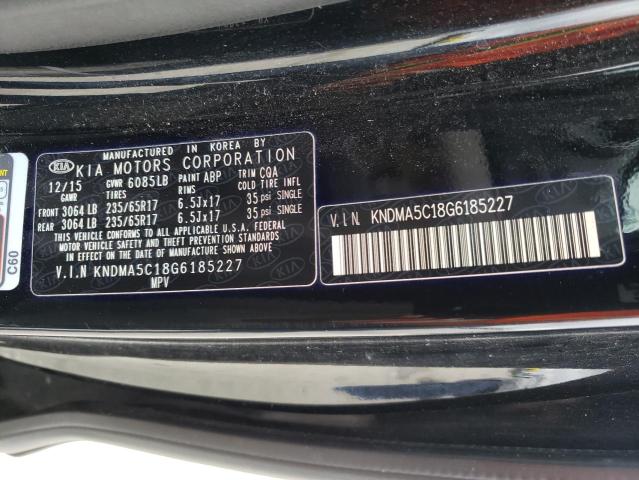 2016 KIA SEDONA L KNDMA5C18G6185227
