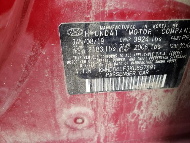2019 HYUNDAI ELANTRA SE - KMHD84LF3KU857891
