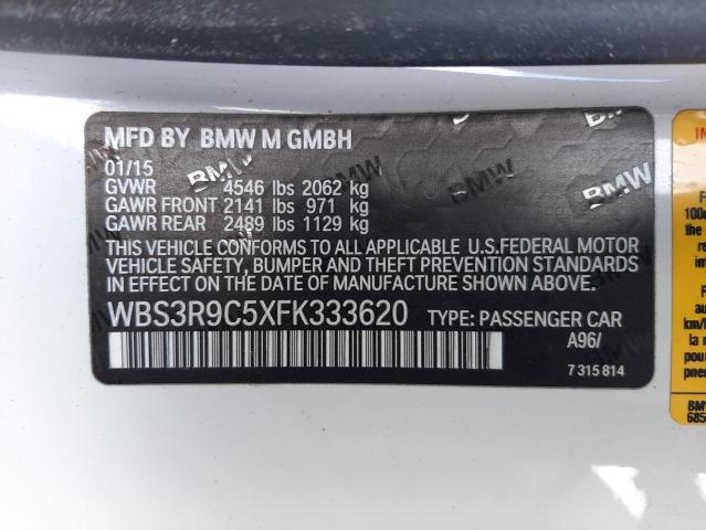 2015 BMW M4 WBS3R9C5XFK333620