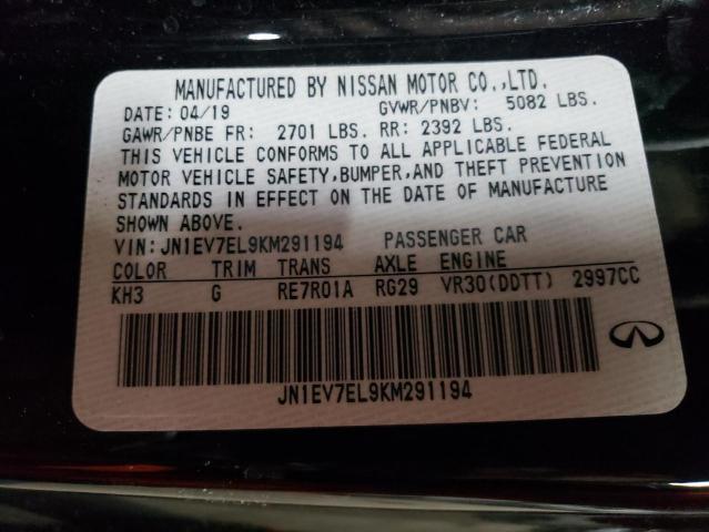 2019 INFINITI Q60 PURE JN1EV7EL9KM291194