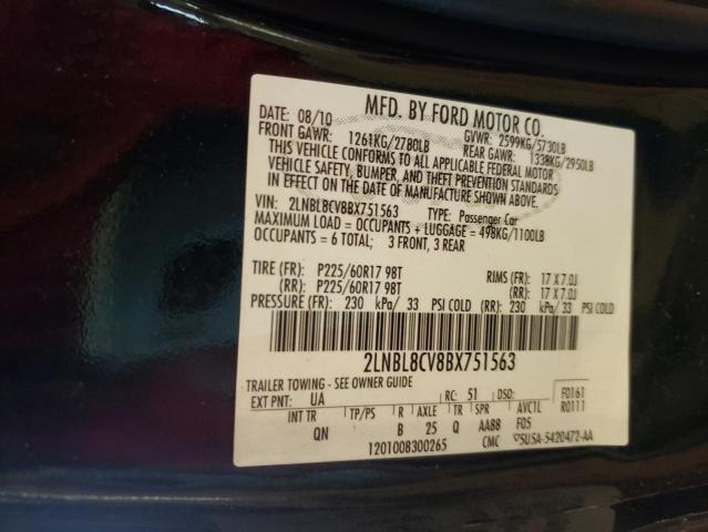 2011 LINCOLN TOWN CAR 2LNBL8CV8BX751563