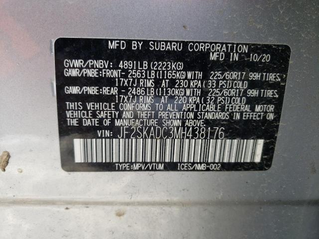 2021 SUBARU FORESTER JF2SKADC3MH438176