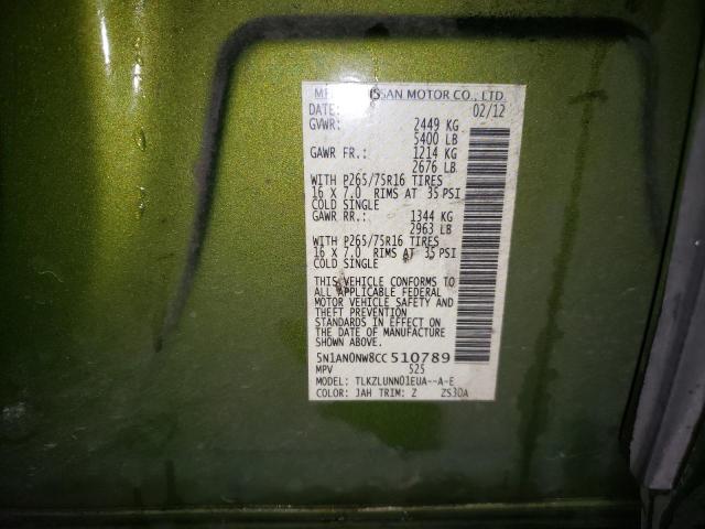 2012 NISSAN XTERRA OFF 5N1AN0NW8CC510789