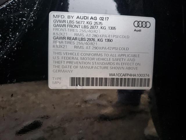 2017 AUDI SQ5 WA1CCAFP4HA100374