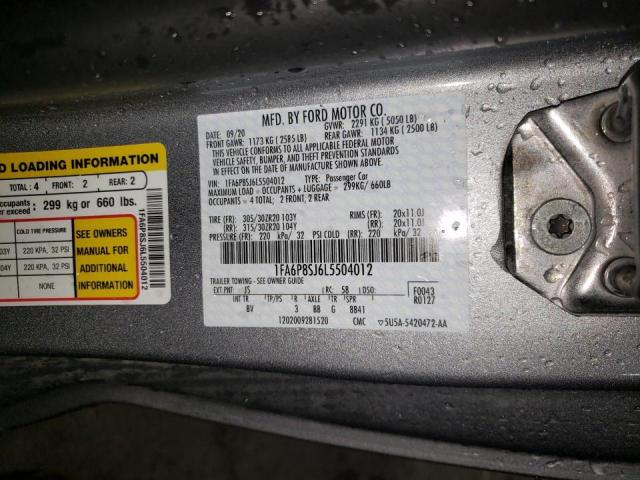 2020 FORD MUSTANG SH 1FA6P8SJ6L5504012